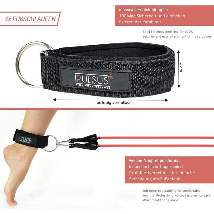 Набір фітнес-еспандерів еспандери для силових тренувань, допомоги при підтягуваннях та домашніх тренувань У комплекті додаток для відео вправ Еспандер з ручками, кріплення для дверей, ремінці для ніг та сумка