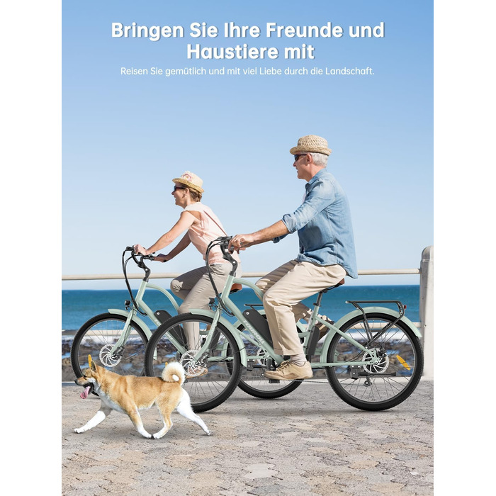 Міський електровелосипед Touroll B2 26 дюймів з двигуном 250 Вт 50 Нм та знімним акумулятором 36 В 561,6 Втгод, міський велосипед з педелектом, електричний велосипед, 25 км/год, запас ходу 100 км, електровелосипеди для дорослих, чоловіків та жінок, міськи