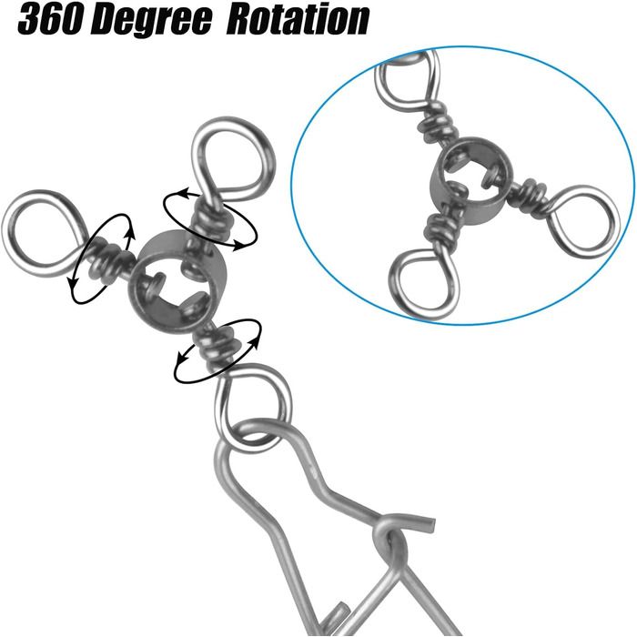 Рибальські вертлюги SHADDOCK 3 Way із замковими застібками Рибальські вертлюги для спінінгової риболовлі Вертлюги Leader Вертлюги Спінінгові вертлюги Зєднувачі для лову хижаків Снасті для морської прісноводної риболовлі Аксесуари для риболовлі