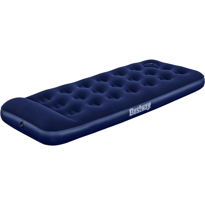 Надувне ліжко Bestway Blue Horizon Step з внутрішнім ножним насосом Single XL/Lo 185 x 76 x 28 см, синій