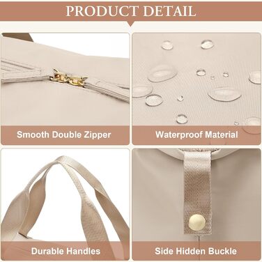 Жіноча дорожня сумка VNINE, ручна поклажа, спортивна сумка, сумка для вихідних, розширювана сумка для плавання, водонепроникна дорожня сумка, лікарняна сумка, сумка для пологів, бежевий колір