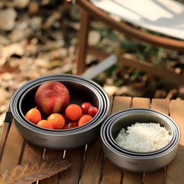 Титанова чаша DAZZLEEX Ta3709, титанова тарілка для кемпінгу та походів, 0,5 мм (750 мл)