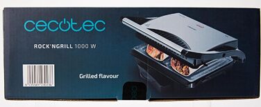 Електричний гриль Cecotec Rock'nGrill 1500 Rapid. Облицювання з каменю RockStone, регульована по висоті верхня пластина, піддон дл