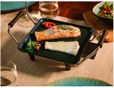Електричний настільний гриль Bestron, невелика пластина для планча/теппаньякі з антипригарним покриттям, веселе приготування їжі н