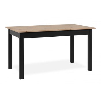 Обідній стіл Кухонний стіл Coburg 120 кольору Artisan Oak / Black, приблизно 120 x 76 x 70 см, розкладний до 160 см, 003410