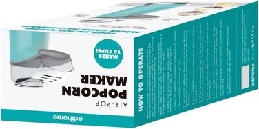 Машина для приготування попкорну, Машини для приготування попкорну, Електрична машина для приготування попкорну, 1200 Вт, включаючи дозуючу ложку, Попкорн готовий за 2 хвилини, Домашній кінотеатр, Серія (синій)