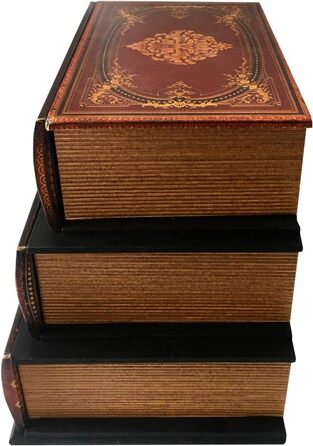 Міні-комод Rebecca Mobili, органайзер для столу, форма книги, 3 шухляди, МДФ ПВХ полотно, ретро стиль, для ювелірних виробів та косметики - Розміри 22 x 24 x 16 см (В x Д x Ш) - Арт. RE6443 22x24x16 см