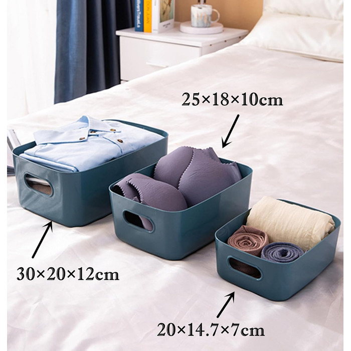 Великих пластикових коробок для зберігання з ручками, 302012 см, органайзер для ванної/кухонної шафи, кошик/коробка для зберігання на кухню, ванну кімнату, іграшки, зелений 302012 см/7 шт. у упаковці, 7