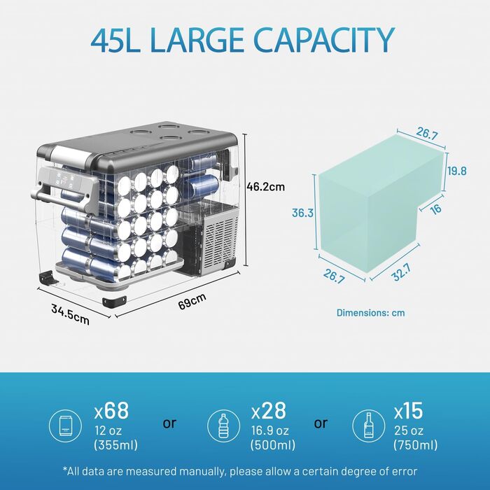 Автомобільний холодильник Alpicool CF45 45L, портативний автомобільний холодильник, морозильна камера, 12/24 В, будинок на колесах