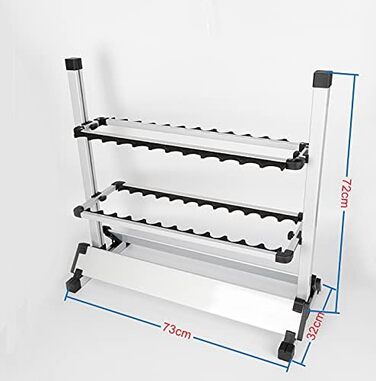 Підставка для вудки, тримач для вудки, підставка для вудки, тримач для вудки, підставка для вудки, підставки для вудки, портативний рибальський тримач на 24 вудки, алюмінієвий сплав, 73 см * 32,5 см * 72 см