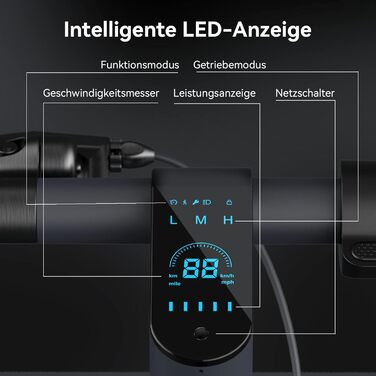 Електросамокат з допуском до дорожнього руху, електросамокат LEQISMART A11, 10-дюймові шини, запас ходу 30 км, 20 км/год, складний