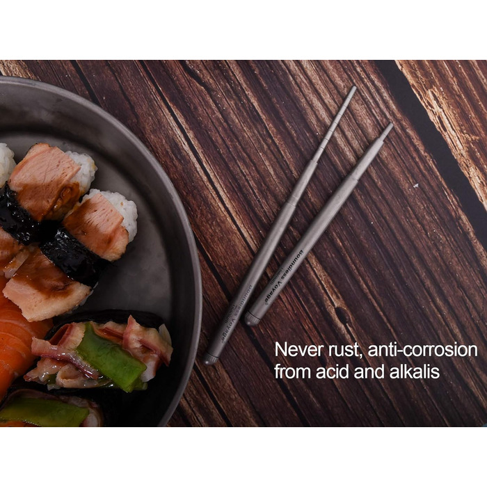 Безмежна подорож Складні телескопічні титанові палички для їжі Кемпінг Кемпінг Пікнік Складаний посуд Столові прибори Ti1004T