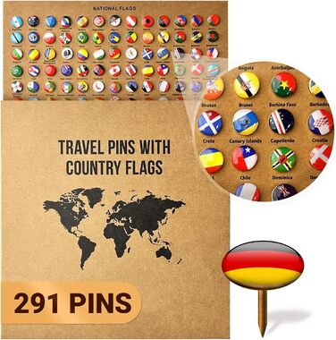 Преміальна 3D дерев&39яна карта світу настінна прикраса німецькою мовою зі шпильками Кріплення на стіну без інструментів Ідея подарунка на будь-яку подію Дерев&39яна настінна прикраса для дому та офісу (колір дерева, 160x85 см) 160Д x 85Ш см, колір дерева