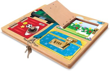 Ігрова дошка Melissa & Doug Lock and Latch розвиваюча іграшка моторика 3 подарунок для хлопчиків або дівчаток