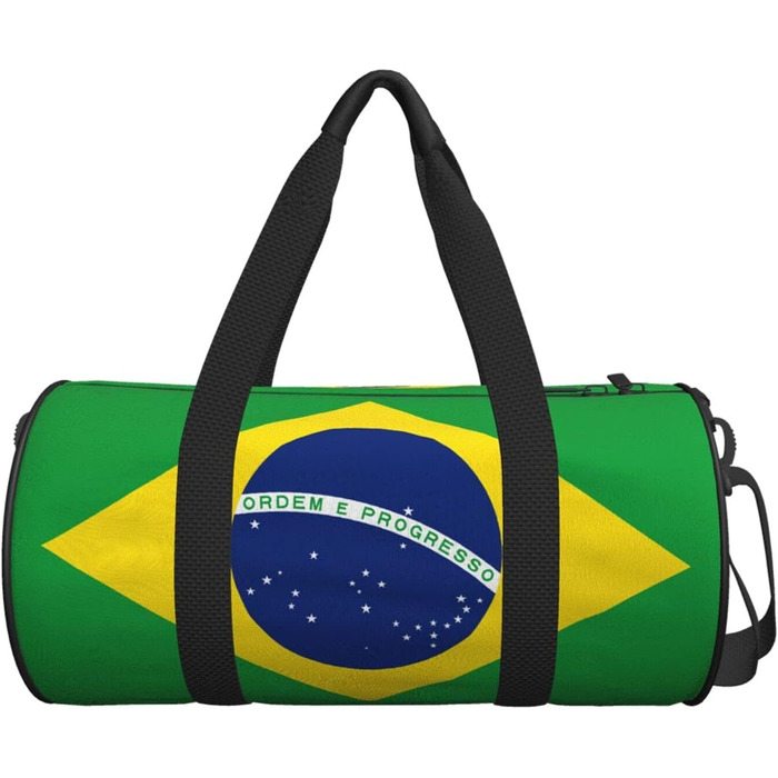 Спортивна сумка з бразильським прапором для фітнесу та подорожей, велика дорожня сумка, вихідного дня для чоловіків та жінок