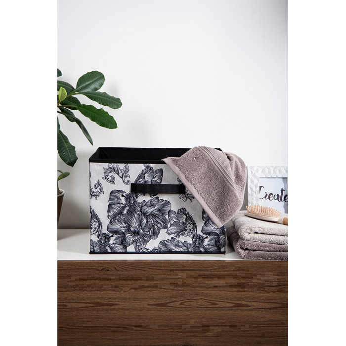 Кошик Idea Home NP-103R Anthracite Flowers 38x27x27 см (7058549)