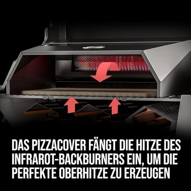 Кожух для піци Enders Pizzacover Turbo для газових грилів з верхнім пальником, з термометром та піцею-каменем (38x30 см), насадка з оглядовим вікном 7881