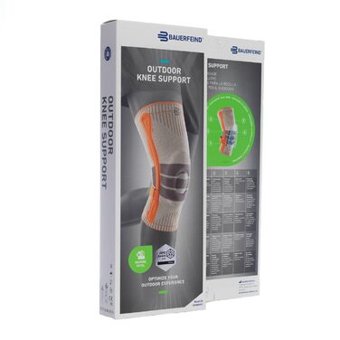 Наколінник BAUERFEIND для походів На відкритому повітрі, 1 унісекс-наколінник для походного спорядження, можна носити праворуч та ліворуч, індивідуально регульований ремінь, мериносова вовна
