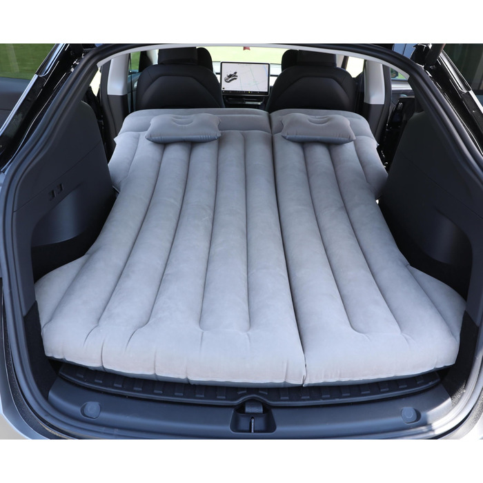 Автомобільний матрац, надувний матрац, підходить для Tesla Model Y, позашляховик, багажник, заднє сидіння, надувний матрац, кемпінговий автомобільний надувний матрац з насосом, складний автомобільний матрац для поїздок на природу (сірий)
