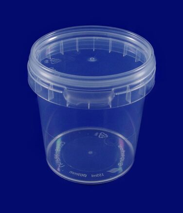 Універсальна пластикова банка Superfos 20 або 40 шт. з кришкою, промисловий стандарт, кругла Ø 69 мм, місткість 155 мл (40 банок)