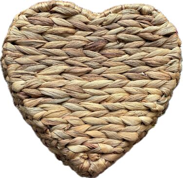 Подарунковий кошик у формі серця з водяного гіацинта натурального кольору з червоним паперовим наповнювачем та подарунковою упаковкою ідеально підходить для Різдва, Дня святого Валентина, весіль або для подарункових кошиків