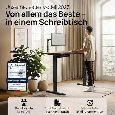 Електричне регулювання висоти письмового столу 120x60 та 160x80 см - безшумний подвійний двигун, захист від зіткнень, функція пам&39яті, система керування кабелями в комплекті 120 x 60 Чорний Дуб