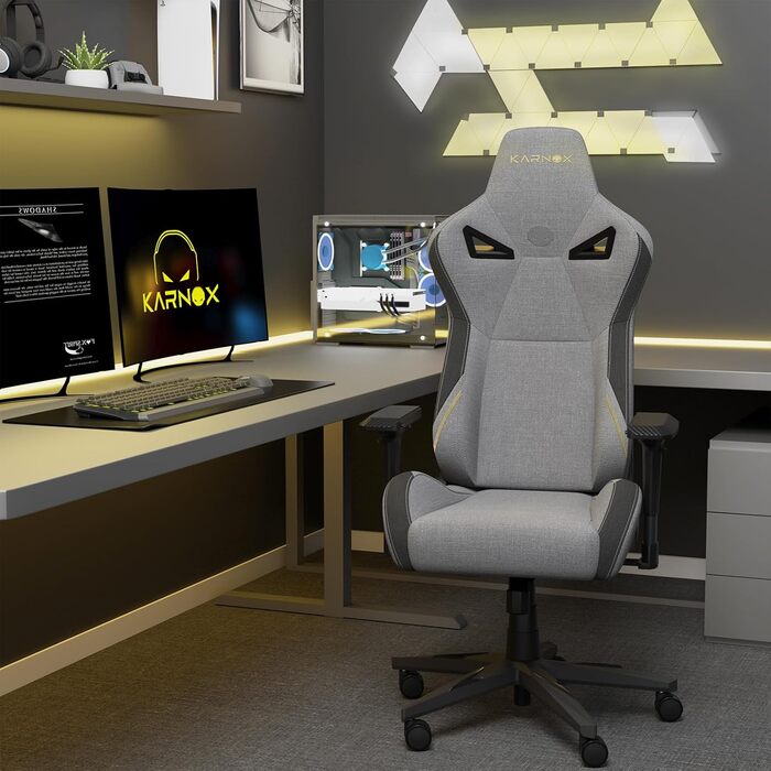 Ергономічне ігрове крісло з тканиною, офісне крісло з високою спинкою, ігрове крісло для користувачів з вагою, з підголівником та поперековою опорою, ігрове крісло в гоночному стилі, кут нахилу 155 з фіксацією кута, 56x55x135 см
