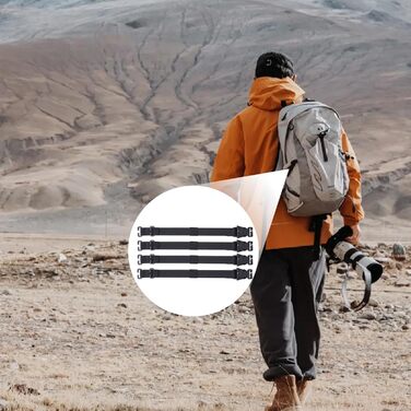 Пояс для рюкзака Molle з 6 елементів, пояс для рюкзака Tactical Rush Tier System з подовжувальним модулем, компресійні ремені для зовнішнього використання, чохол, ремінь для спального мішка з пряжками-фіксаторами