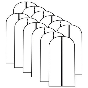 Підвісні сумки для одягу, 12 шт., дихаючі чохли для костюмних сумок із застібкою-блискавкою, сумки для одягу з PEVA, водонепроникні сумки для одягу, сумки для пальто, водонепроникні сумки для суконь, для зберігання в гардеробі та подорожей, чохли для паль