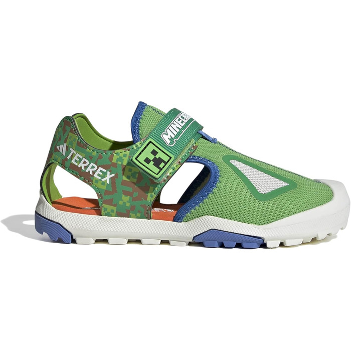 Сандалі Adidas Unisex Kinder Minecraft Terrex Captain Toey 2.0, 35 EU, напівлюцидний, лаймовий, синій, напівімпактний, помаранчевий