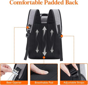 Ізольована сумка-холодильник Lifewit 32L 34 Can, великий рюкзак-холодильник, герметична портативна сумка для обіду, м&39яка сумка-холодильник для активного відпочинку на свіжому повітрі, пікніків, пляжу, барбекю, кемпінгу, подорожей, сімейного використанн