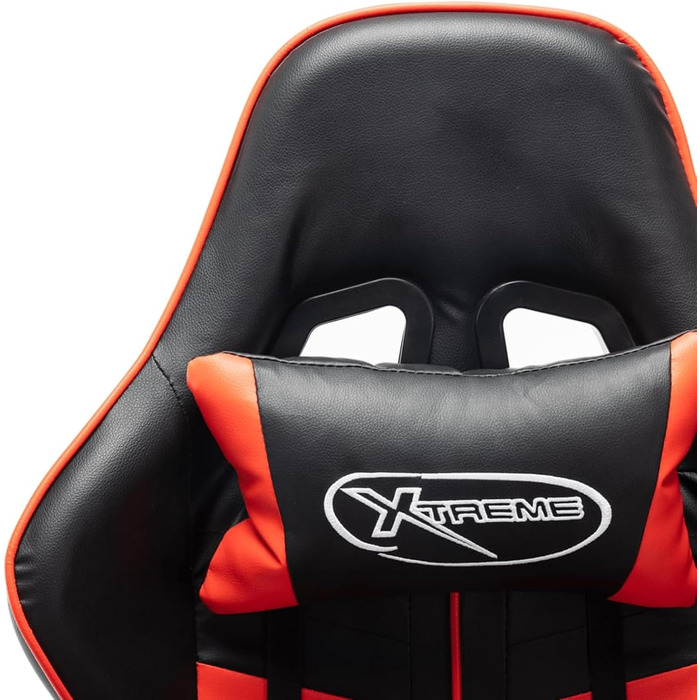 Ігрове крісло з підставкою для ніг, офісне крісло, ігрове крісло, письмове крісло, обертове крісло, чорно-червона штучна шкіра