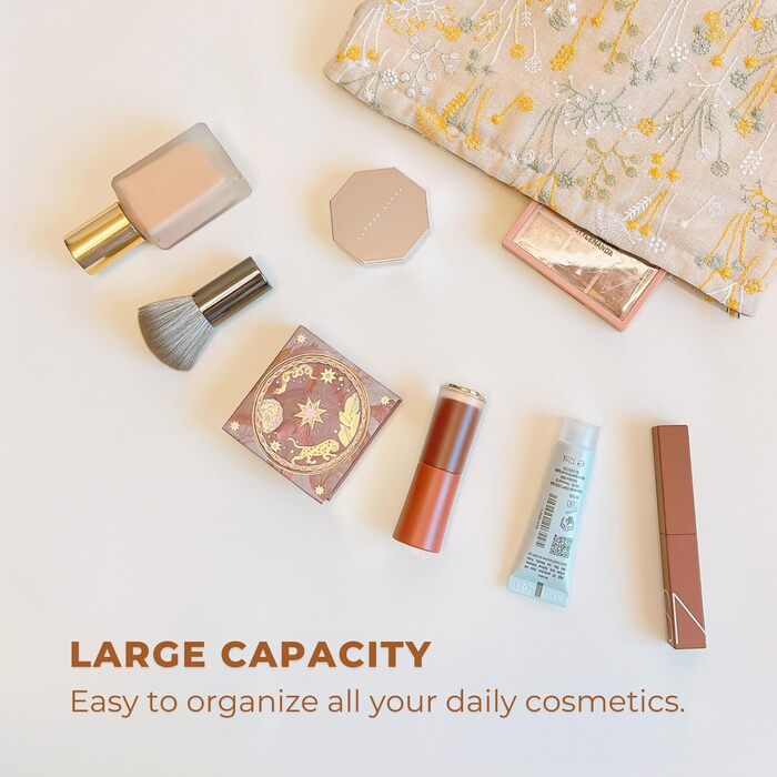 Косметичка з квітковим візерунком, вишита, вінтажний стиль, жакардова тканина, косметичка на блискавці, дорожня косметичка, подару