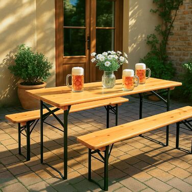 Пивний стіл Stagecaptain BBT-180 Hirschgarten, 177 см - Міцний пивний стіл (177 см завдовжки) - Лакована поверхня - Складаний - Легко зберігати та транспортувати