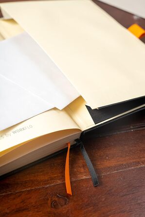 Зошит WORKNOTES у лінійку A4 - Зошит для творчих людей та діячів, 192 перфоровані сторінки, папір, стійкий до чорнил, 100 г/м, тверда обкладинка чорного кольору, включаючи петлю для ручки та кишеню для документів