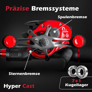М I 10-20 г / 15-40 г / 20-60 г I з котушкою Hyper Cast Baitcast I Вудка Baitcast для щуки Baitcaster Combo для рибалок-правшів 210 15-40 г Baitcast Combo, 2.10