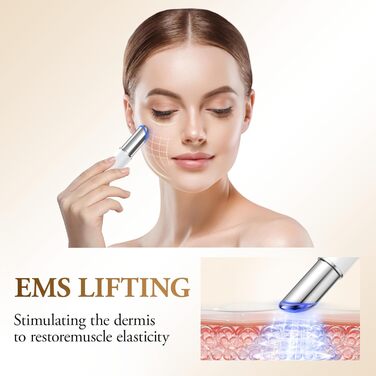 Масажер для очей, ANLAN 402 Масажер для обличчя Eye Fresher Electric EMS Face Device LED Light Therapy Масажер для обличчя для видалення темних кіл, масажер для обличчя та очей проти зморшок проти старіння Режим-2