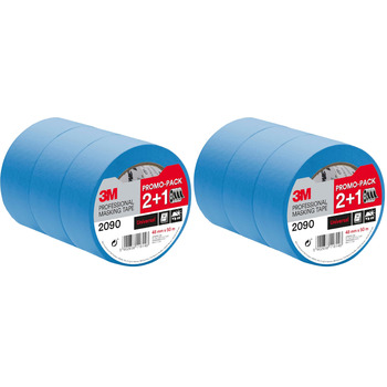 Професійна малярська стрічка 3M 2090, універсальна для поверхонь, промоупаковка 21 рулони (48 мм x 50 м) - стійка до ультрафіолету, водостійка, для внутрішнього та зовнішнього фарбування та декорування (упаковка з 2 шт.) синя 48 мм x 50 мм (упаковка з 2 ш