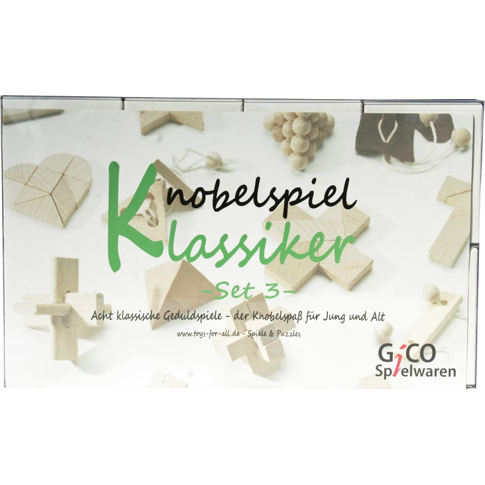 Набір мініголоволомок GICO, Класичні Головоломки, 8 штук