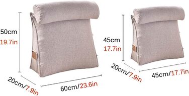Подушка для спинки дивана, трикутна подушка для дивана, велика клиноподібна подушка для дивана, трикутна подушка для узголів&39я ліжка, подушка для читання з регульованою опорою для шиї, знімний чохол, який можна прати (6 x 45x45 см)