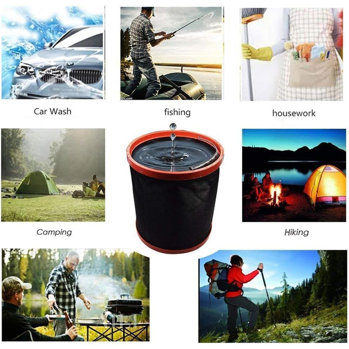Складане відро, складне відро Oxford 2000D - підходить для кемпінгу, спорту на свіжому повітрі, домашнього використання, миття автомобіля - відро для води об&39ємом 12 л