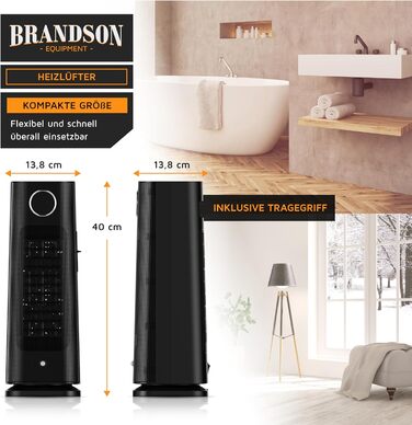 Тепловентилятор з пультом дистанційного керування - Лауреат нагород - ECO режим, енергозбереження, тихий - 2000 Вт - Коливання - Блокування від дітей - Таймер - Світлодіодне освітлення - Ванна кімната, вітальня, офіс, дитяча кімната