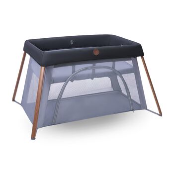 Дорожнє ліжечко 2-в-1 для немовлят, 0-3 роки, 0-15 кг, Компактне дорожнє ліжечко, 2 рівні, Бічне вікно, Складане та легке, Розширюваний матрац, Екологічно чисте, Essential Graphite Iris2 Essential Graphite, 2