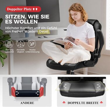 Ігрове крісло GTPLAYER з відкидними підлокітниками, крісло для відеоігор з функцією гойдання, ергономічне комп&39ютерне крісло з губкою високої щільності та регулюванням висоти (сіре)