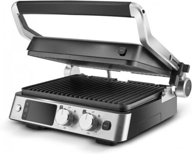 Сендвічниця 3 в 1 Karaca Compact Steel Sear & Grill Inox 2008 електрогриль, тостер та контактний гриль із швидким нагріванням, регулюванням температури та висоти, нержавіюча сталь