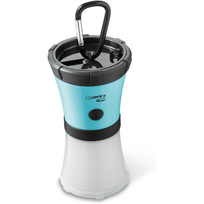 Ліхтар для кемпінгу LiteXpress CAMP 51, плавучий та водонепроникний до 1 м, IPX7, 1 високопродуктивний світлодіод Nichia, до 200 люмен ANSI FL1, пластиковий корпус, синій, LXL91100BB