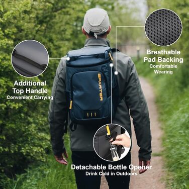 Рюкзак-холодильник SPARTER, ізольований, герметичний, 33 банки, водонепроникний, легкий, ізольований, скриня для льоду, портативна м&39яка сумка-холодильник для пляжу, подорожей, кемпінгу, обіду, темно-сірий, 33 банки