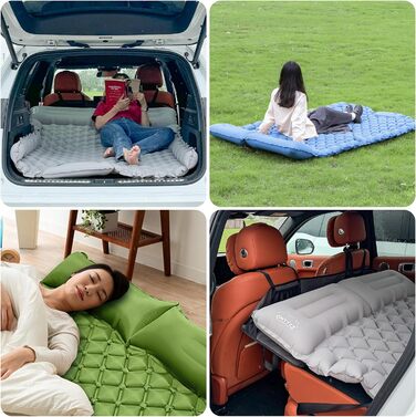 Автомобільний матрац Позашляховик Надувний матрац 2 особи Надувний матрац для подорожей, кемпінгу, килимок для сну, самонадувний килимок для сну з ножним насосом та подушкою Надувне ліжко для кемпінгу 183 * 131 * 7 см
