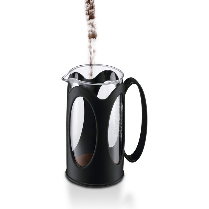 Кавоварка Bodum 10682-01 Кенія (система французької преси, постійний фільтр з нержавіючої сталі, 0,35 літра) чорна 3 чашки