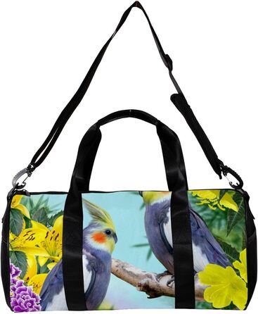 Спортивна сумка, маленька дорожня сумка, сумка для шопінгу та йоги, сумка з принтом Птах, Квіти, Папуга, сумка для фітнесу на відкритому повітрі, ручна поклажа